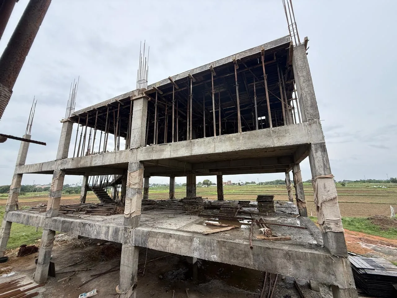 Kaakatiya's Vrindavanam construction progress — Stilt level taking shape